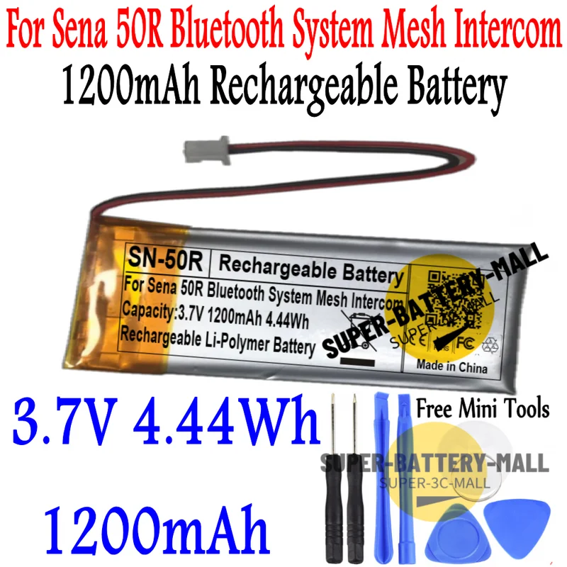 1200mAh Battery For Sena 50R Bluetooth System Mesh Intercom Sena 50R Battery
1200mAh Battery For Sena 50R Bluetooth System Mesh Intercom Sena 50R Battery