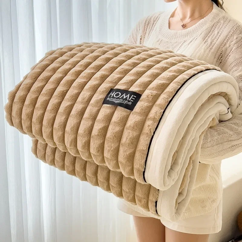 Thicken Solid Colour Double Layer Throw Blanket Soft Warm White Striped Office Nap Sofa Blankets Queen Double Fluffy Bed Plaid
Thicken Solid Colour Double Layer Throw Blanket Soft Warm White Striped Office Nap Sofa Blankets Queen Double Fluffy Bed Plaid