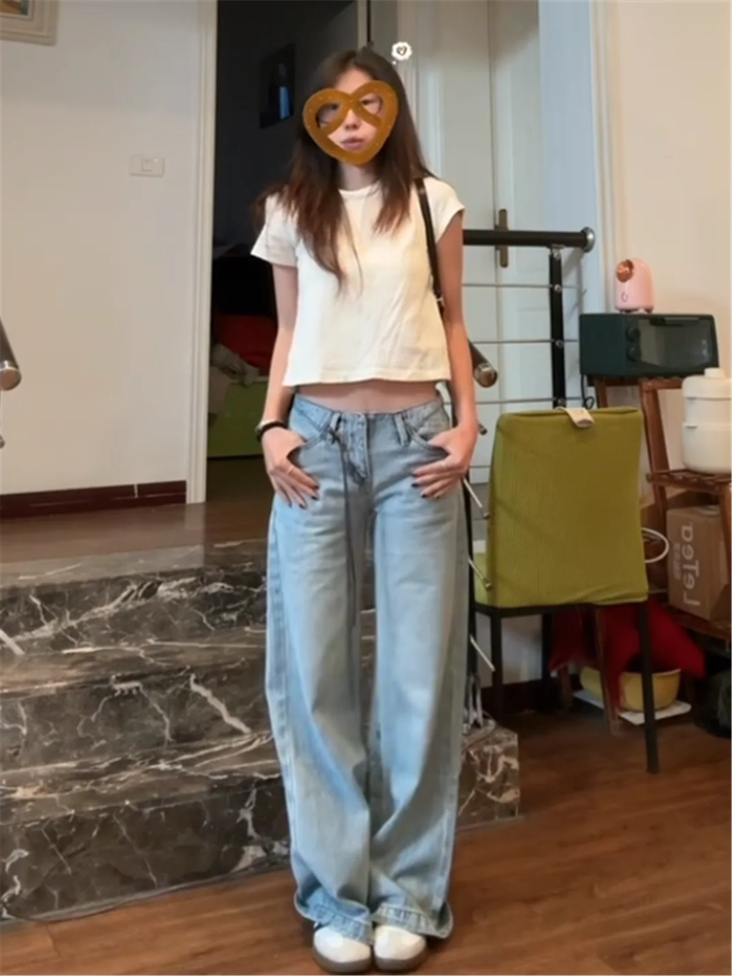 Extended Length Low Waist Wide Leg Denim Jeans Women's Spring Summer Loose Drapey Design Sensation Floor Length Pants
Extended Length Low Waist Wide Leg Denim Jeans Women's Spring Summer Loose Drapey Design Sensation Floor Length Pants
