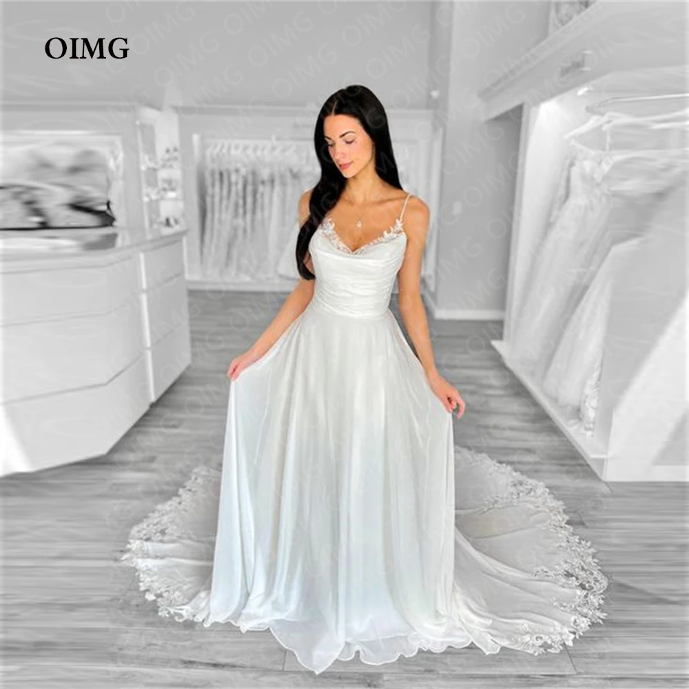 OIMG Simple Long Spaghetti Straps Wedding Dresses Sleeveless Backless Formal Beach Bride Gowns Princess Prom Party Dress 2023
OIMG Simple Long Spaghetti Straps Wedding Dresses Sleeveless Backless Formal Beach Bride Gowns Princess Prom Party Dress 2023