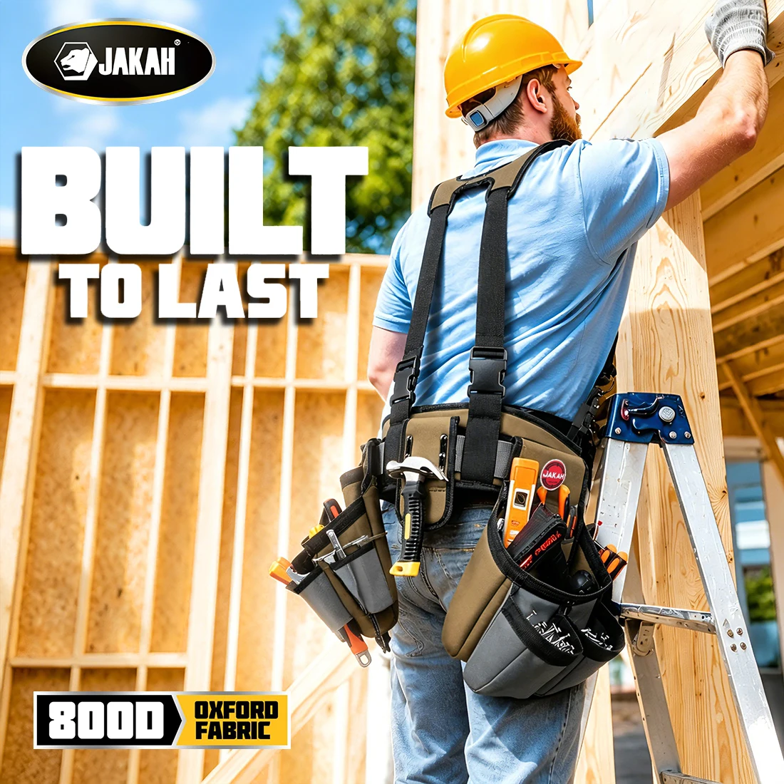 Jakah Carpenter's Rig, 32 to 66 Inches Adjustable Padded Tool Belt Suspenders, Cooling Mesh, Tool Belt, Steel Buckle, Grey/Tan
Jakah Carpenter's Rig, 32 to 66 Inches Adjustable Padded Tool Belt Suspenders, Cooling Mesh, Tool Belt, Steel Buckle, Grey/Tan