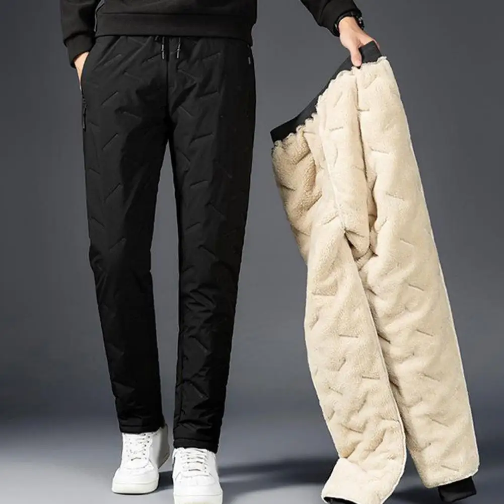 Fleece Pants Winter Mid-rise Elastic Waist Trousers Thickened Fleece Lined Men's Winter Sweatpants with Zipper Pockets Warm
Fleece Pants Winter Mid-rise Elastic Waist Trousers Thickened Fleece Lined Men's Winter Sweatpants with Zipper Pockets Warm