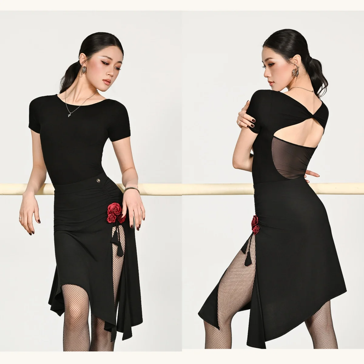 2026 Latin dance skirt new tango cha cha samba rumba training outfit for adult women black sexy slimming Latin dancing costumes
2026 Latin dance skirt new tango cha cha samba rumba training outfit for adult women black sexy slimming Latin dancing costumes