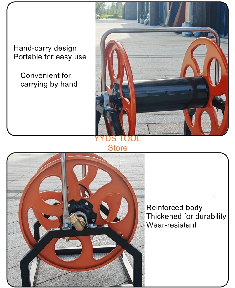 Hose Reel Stand with Storage, Thickened Iron Frame, Anti-Kink Cable Management, Network Cable Reel Holder
Hose Reel Stand with Storage, Thickened Iron Frame, Anti-Kink Cable Management, Network Cable Reel Holder