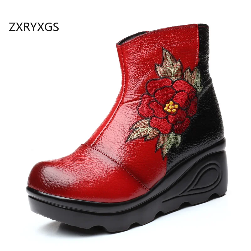 ZXRYXGS New Genuine Leather Embroidered Women Fashionable Boots 2025 Spring Winter Thick Sole Wedges Boots Increase High Heels
ZXRYXGS New Genuine Leather Embroidered Women Fashionable Boots 2025 Spring Winter Thick Sole Wedges Boots Increase High Heels