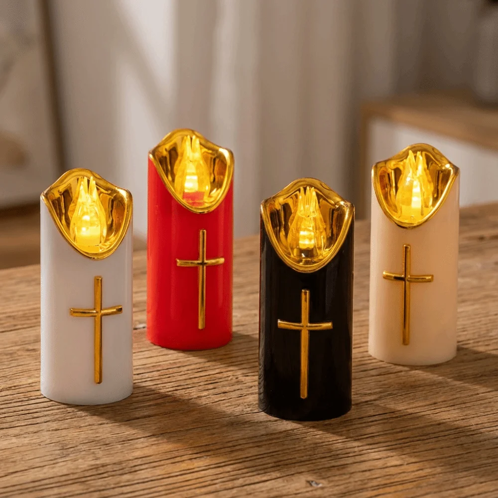 Resuable Christian Cross Candles Creative Portable LED Flameless Candles Decorative with Lampshade Electronic Candle Light
Resuable Christian Cross Candles Creative Portable LED Flameless Candles Decorative with Lampshade Electronic Candle Light