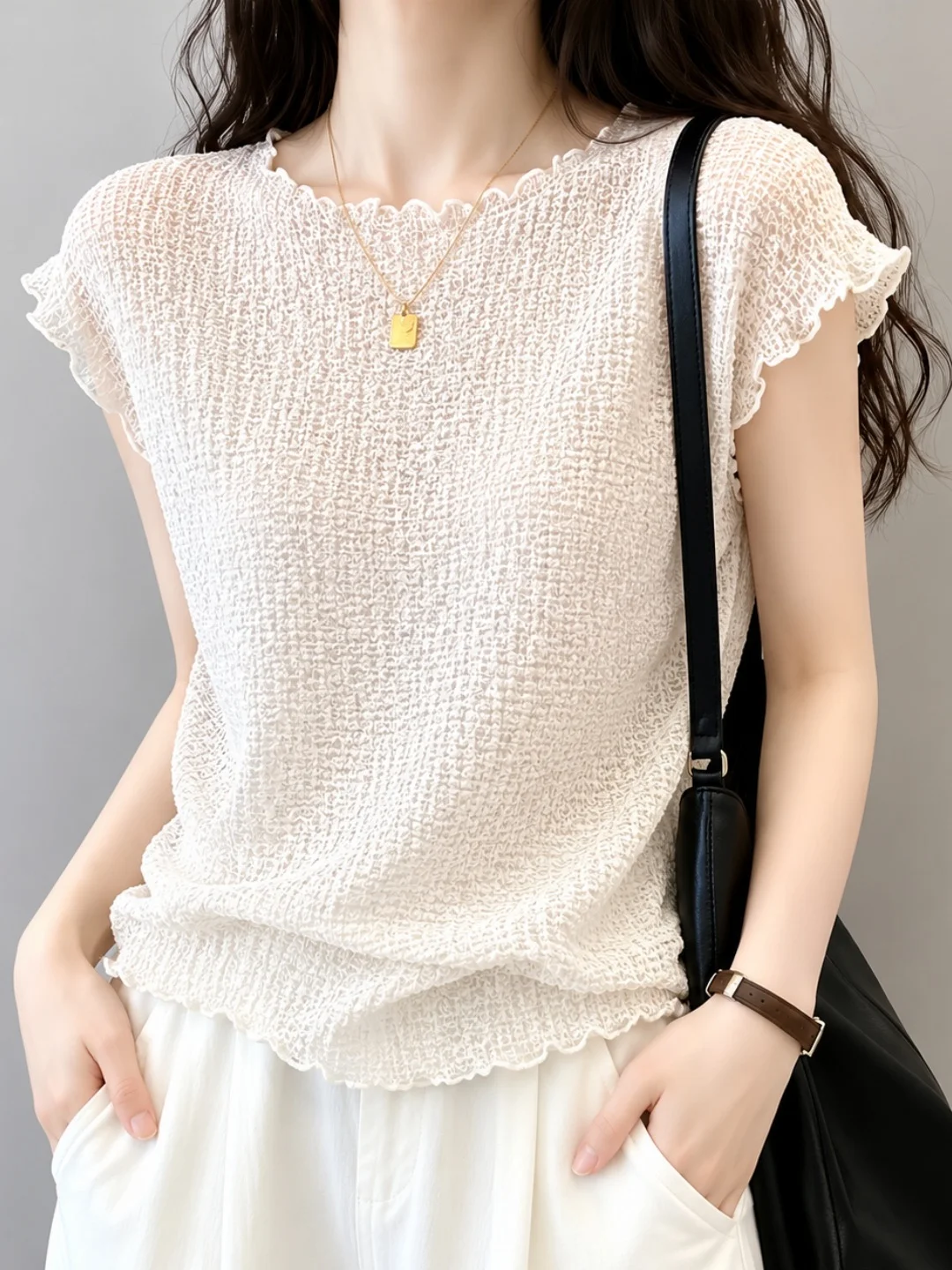 Summer 2026 New Minimalist Soft Comfortable Knitted T-Shirt Korean Style Color Casual Versatile Short Sleeve Women's Top
Summer 2026 New Minimalist Soft Comfortable Knitted T-Shirt Korean Style Color Casual Versatile Short Sleeve Women's Top