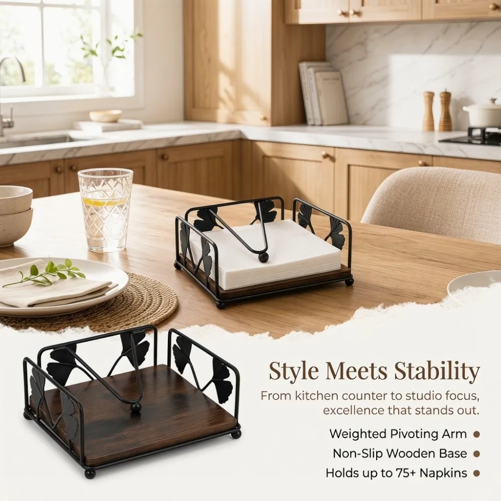 Serviette Holder Solid Wood Base Napkin Holder Reusable Iron Tissue Holder Square Freestanding Paper Dispenser Hotel Cafe
Serviette Holder Solid Wood Base Napkin Holder Reusable Iron Tissue Holder Square Freestanding Paper Dispenser Hotel Cafe