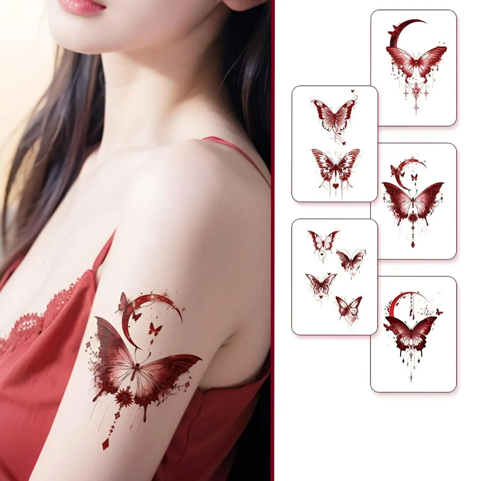Red butterfly chest Temporary Tattoos,Tattoo Stickers,Waterproof Long-Lasting,Fake Tattoo,body art for Women
Red butterfly chest Temporary Tattoos,Tattoo Stickers,Waterproof Long-Lasting,Fake Tattoo,body art for Women
