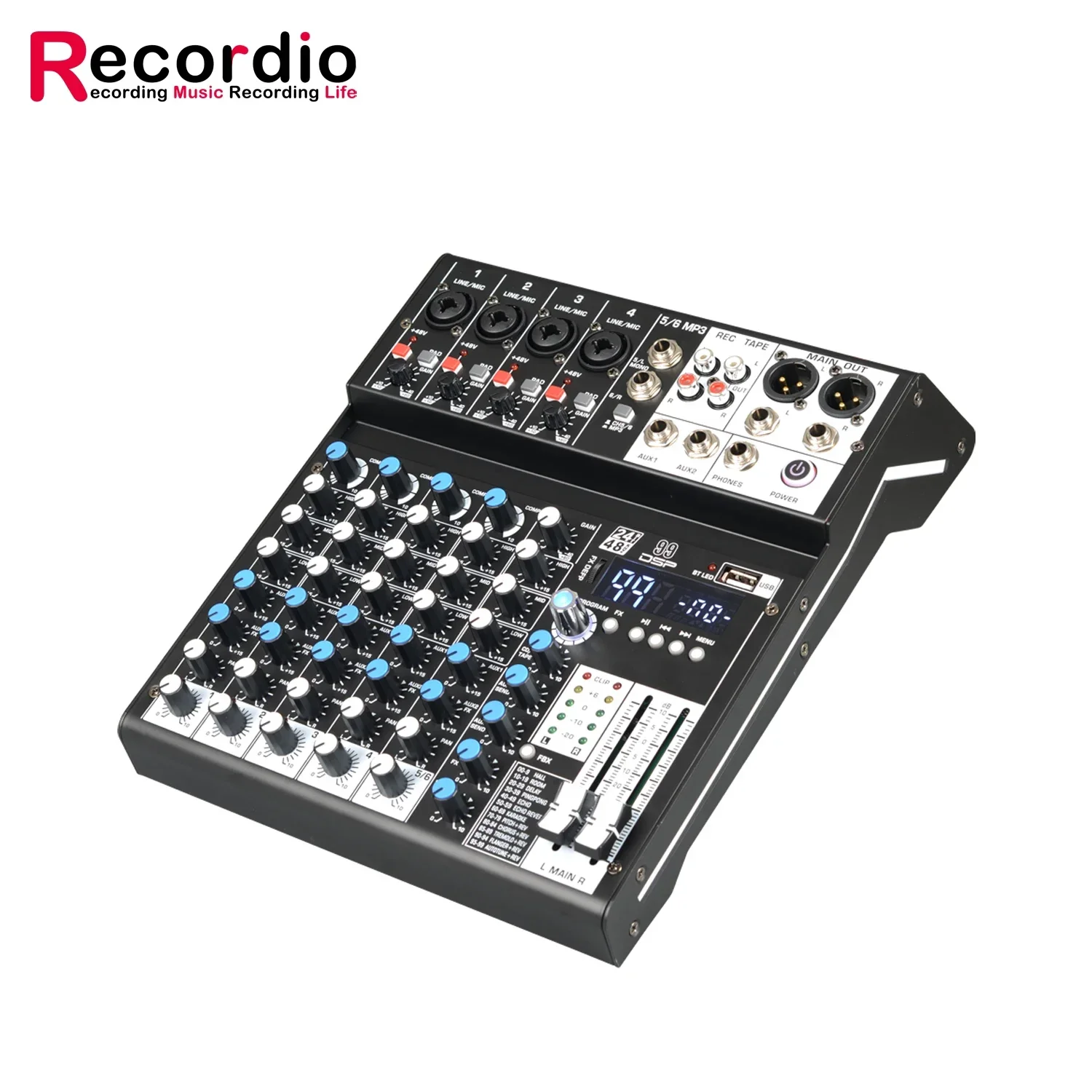 GAX-SN6 Recordio Professional 6 Channel Stage Show Conferencing Small Portable Phantom Power Usb BT Reverb Dsp Audio Mixer
GAX-SN6 Recordio Professional 6 Channel Stage Show Conferencing Small Portable Phantom Power Usb BT Reverb Dsp Audio Mixer
