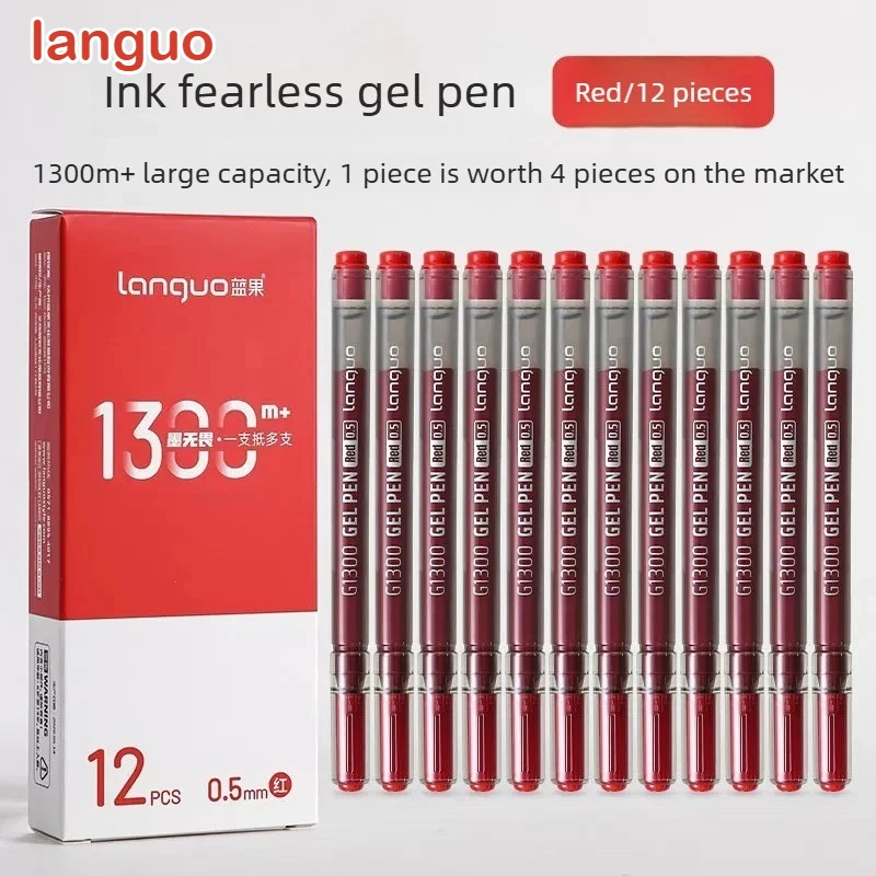 Languo Large Capacity 0.5mm Gel Pen Black Red Ink Smooth Quick Dry Writing Pen Office Signing Office School Supplies Stationery
Languo Large Capacity 0.5mm Gel Pen Black Red Ink Smooth Quick Dry Writing Pen Office Signing Office School Supplies Stationery
