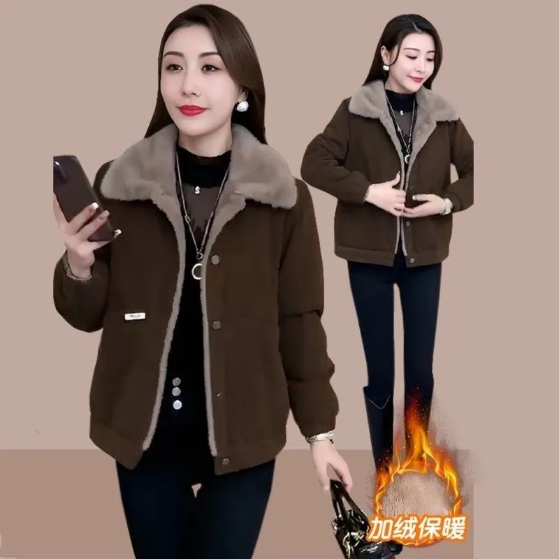 New Womens Clothing Fleece Pie Overcomes Short Winter Warm Cotton Clothing Female Loose Thickened Cold-resistant Corduroy Jacket
New Womens Clothing Fleece Pie Overcomes Short Winter Warm Cotton Clothing Female Loose Thickened Cold-resistant Corduroy Jacket