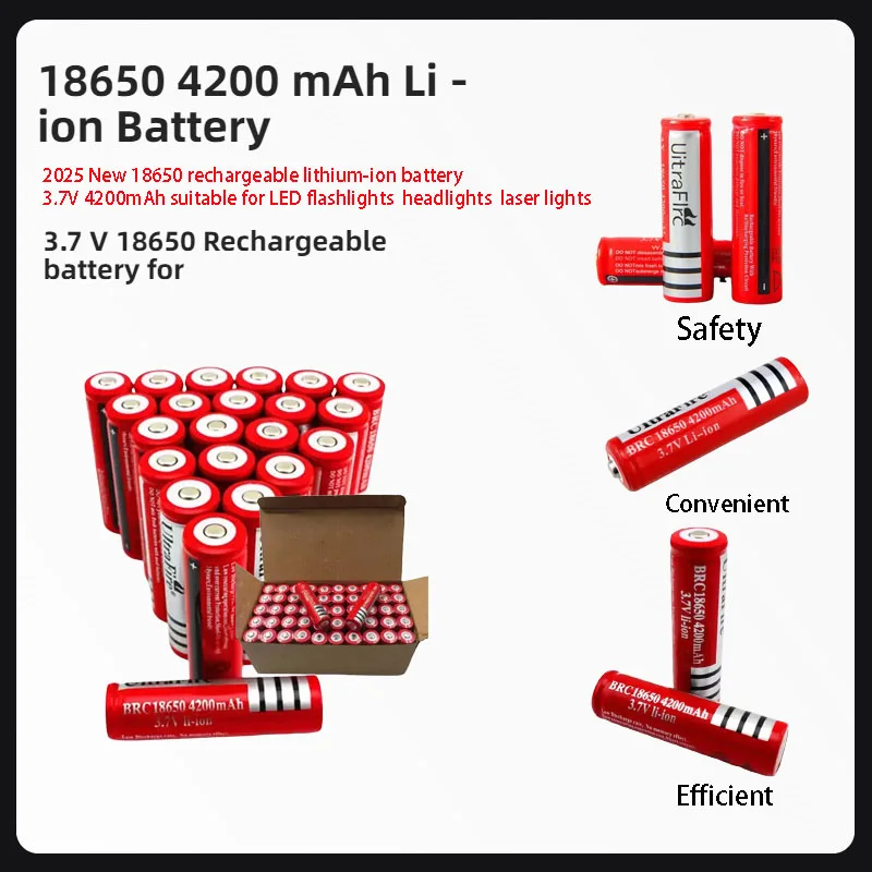 3.7V 6800mAh Rechargeable 18650 Lithium Battery For Led Flashlight Strong Light Torch Litio Bateria Recargable Long Lasting Safe
3.7V 6800mAh Rechargeable 18650 Lithium Battery For Led Flashlight Strong Light Torch Litio Bateria Recargable Long Lasting Safe