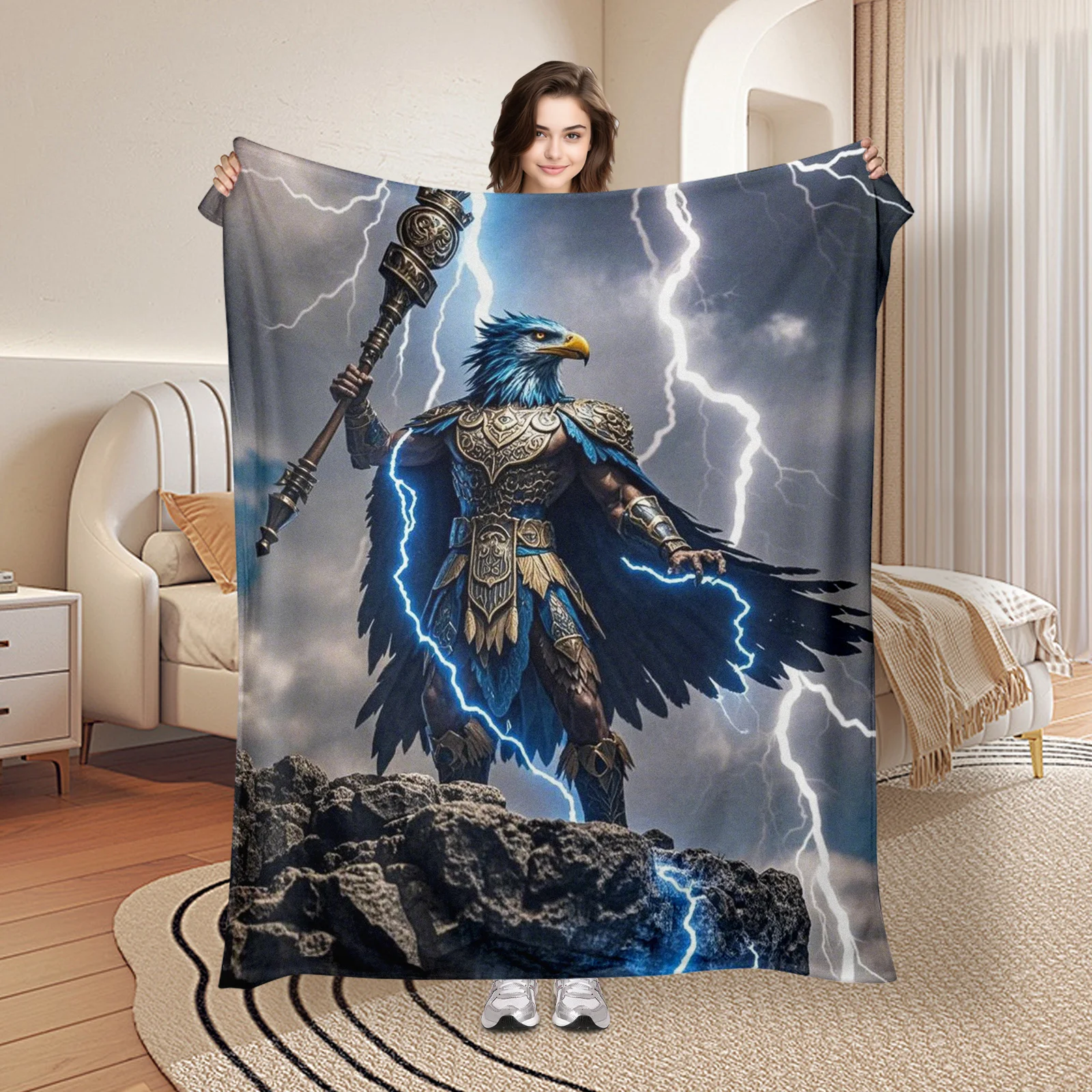Heroic Eagle Thunder Warrior Fantasy Plush Blanket For Mythical And Electrifying Home Decor Transformation
Heroic Eagle Thunder Warrior Fantasy Plush Blanket For Mythical And Electrifying Home Decor Transformation