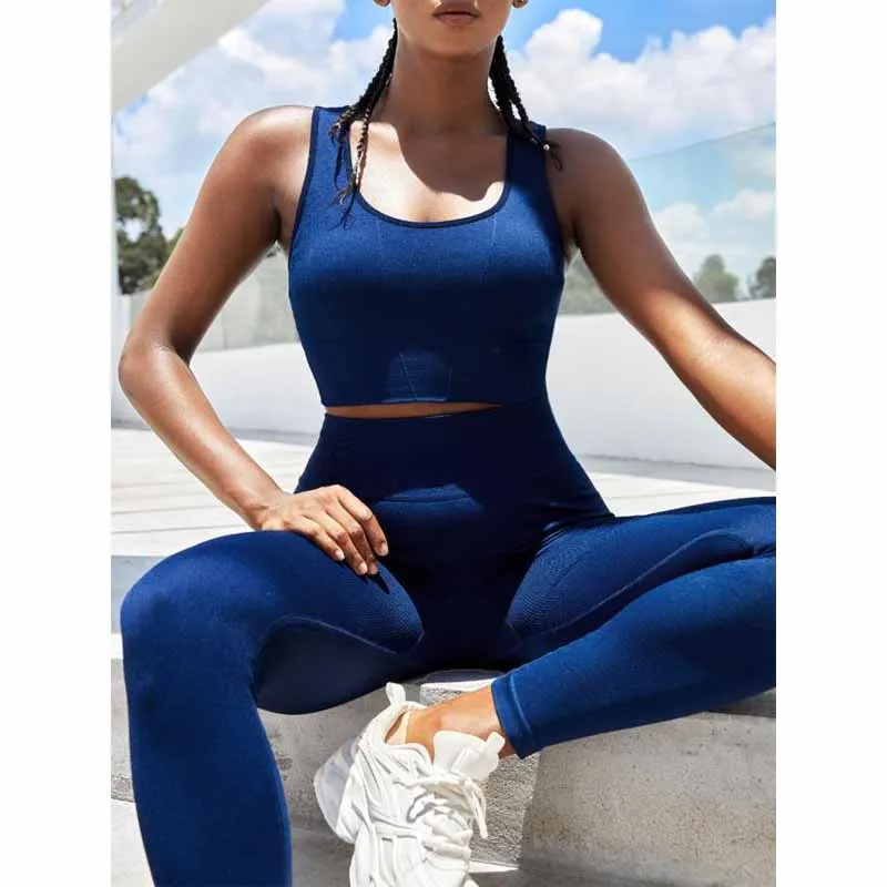 Seamless Yoga Set Gym Clothing Workout Clothes For Women High Waist Pants Sport Padded Bra Outfit Fitness Suit
Seamless Yoga Set Gym Clothing Workout Clothes For Women High Waist Pants Sport Padded Bra Outfit Fitness Suit