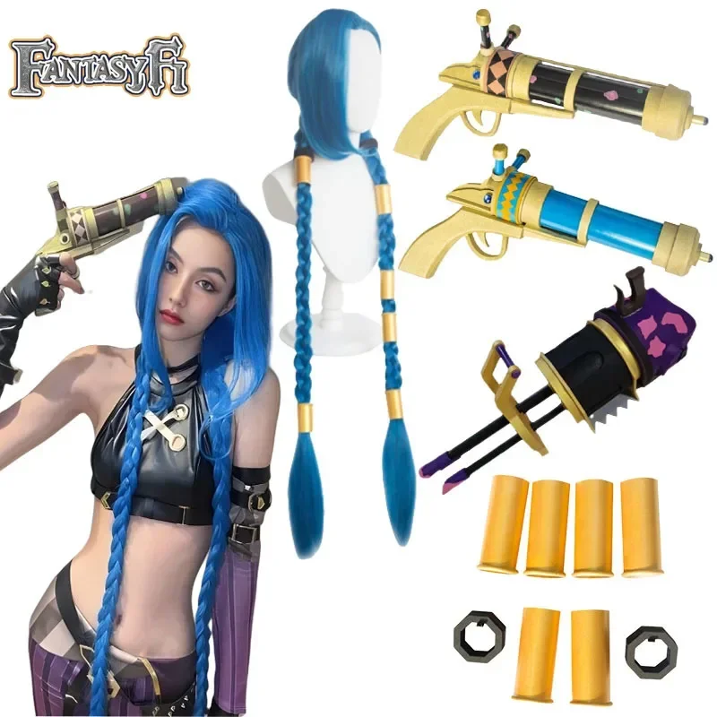 LoL Arcane 2 Jinx AnimeCosplay Prop BaoBao Vi Sister Gun Wig Blue Braids Hair For Halloween Party Roleplay Props
LoL Arcane 2 Jinx AnimeCosplay Prop BaoBao Vi Sister Gun Wig Blue Braids Hair For Halloween Party Roleplay Props