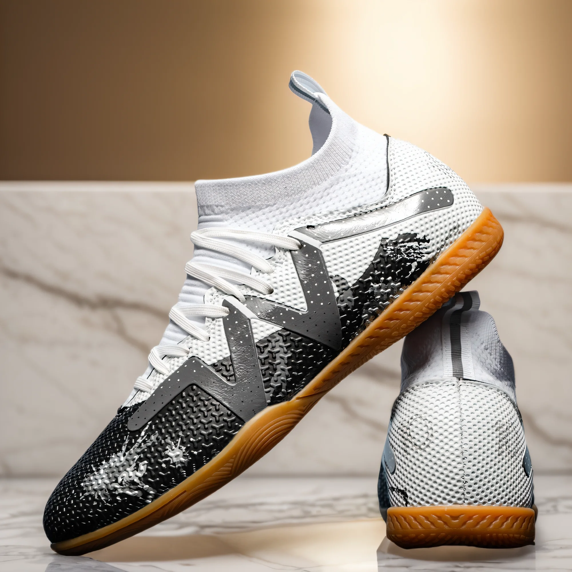 High-top soccer shoes for indoor five-a-side training for both men and women, slip-resistant and wear-resistant. sneakers
High-top soccer shoes for indoor five-a-side training for both men and women, slip-resistant and wear-resistant. sneakers