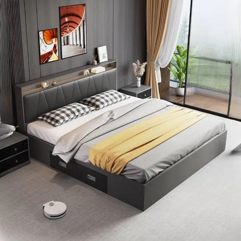 Tall Headboard Double Bed Frame Simple Storage Modern Full Size Bed Frame Nightstands Luxury Cama Moderno Lujo Bedroom Furniture
Tall Headboard Double Bed Frame Simple Storage Modern Full Size Bed Frame Nightstands Luxury Cama Moderno Lujo Bedroom Furniture