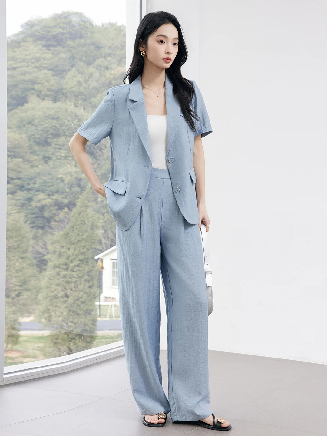 Elegant Color Commute Casual Suit Set Women Summer New Style Loose Wide Leg Pants Two Piece Set Polyester Fiber
Elegant Color Commute Casual Suit Set Women Summer New Style Loose Wide Leg Pants Two Piece Set Polyester Fiber
