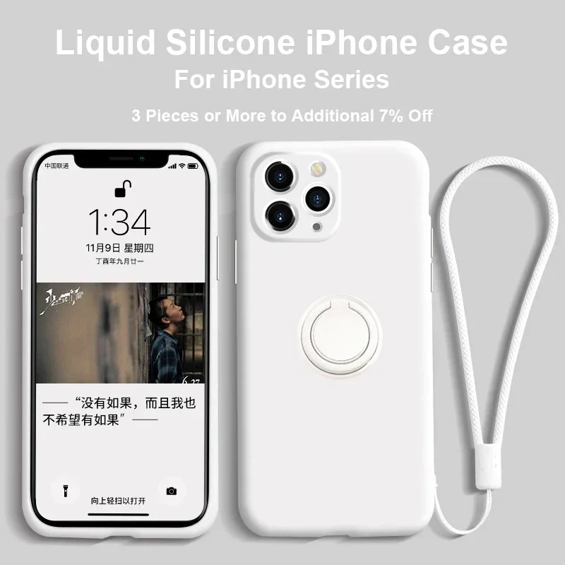 Soft Silicone Phone Case For iPhone 16 15 14 13 12 Mini 11 Pro XS Max XR X SE 2022 2020 8 7 Plus Ring Holder Bracket Cover
Soft Silicone Phone Case For iPhone 16 15 14 13 12 Mini 11 Pro XS Max XR X SE 2022 2020 8 7 Plus Ring Holder Bracket Cover