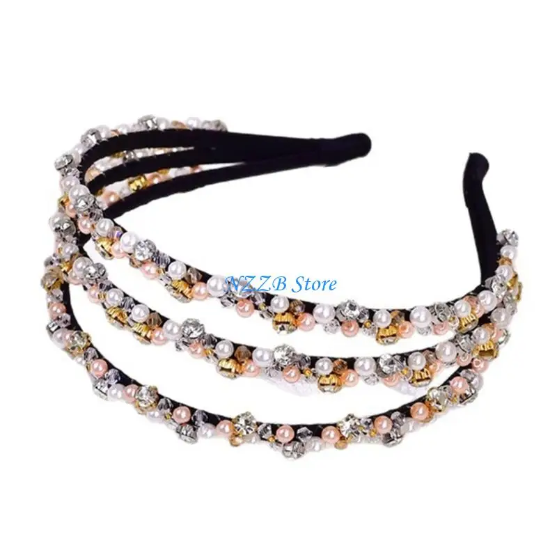T21F Elegant Headbands Imitation Pearls Hairband 3 Rows Bridal Accessory for Women
T21F Elegant Headbands Imitation Pearls Hairband 3 Rows Bridal Accessory for Women