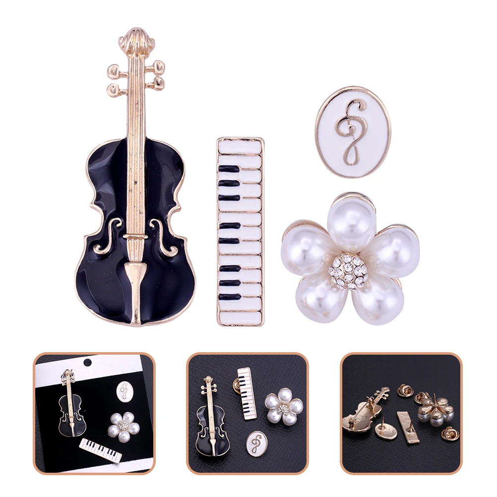4pcs Women Fashion Jewelry Violin Collar Lapel Boutonniere Musician Brooch Pin For Women Fashion Elegant Brooch Pin Accessories 
4pcs Women Fashion Jewelry Violin Collar Lapel Boutonniere Musician Brooch Pin For Women Fashion Elegant Brooch Pin Accessories
