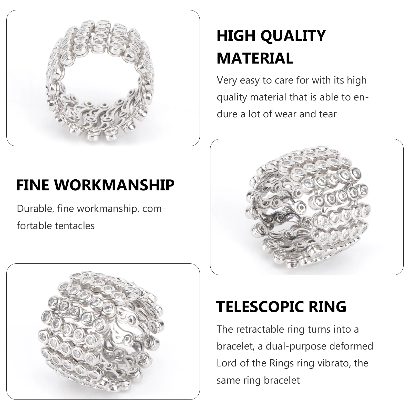 1pc Deformation Bracelet Stretchable Hand Chain Copper Opening Women Men Fashion Jewelry Gift Finger Ring Bracelet Ring
1pc Deformation Bracelet Stretchable Hand Chain Copper Opening Women Men Fashion Jewelry Gift Finger Ring Bracelet Ring