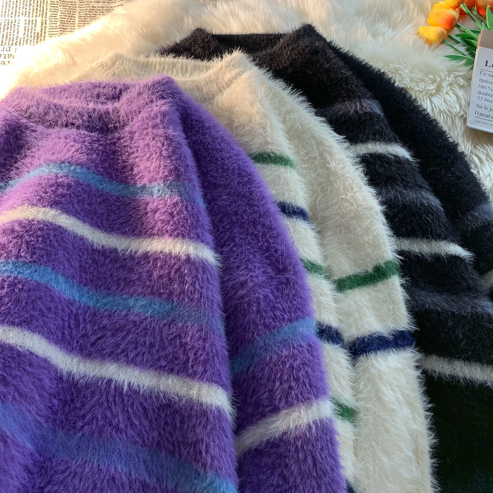 Purple Thiened Soft Camere Men's Knitted Sweater Winter round Ne Coat Casual Loose Fit Comfortable Long Sve T-irt
Purple Thiened Soft Camere Men's Knitted Sweater Winter round Ne Coat Casual Loose Fit Comfortable Long Sve T-irt