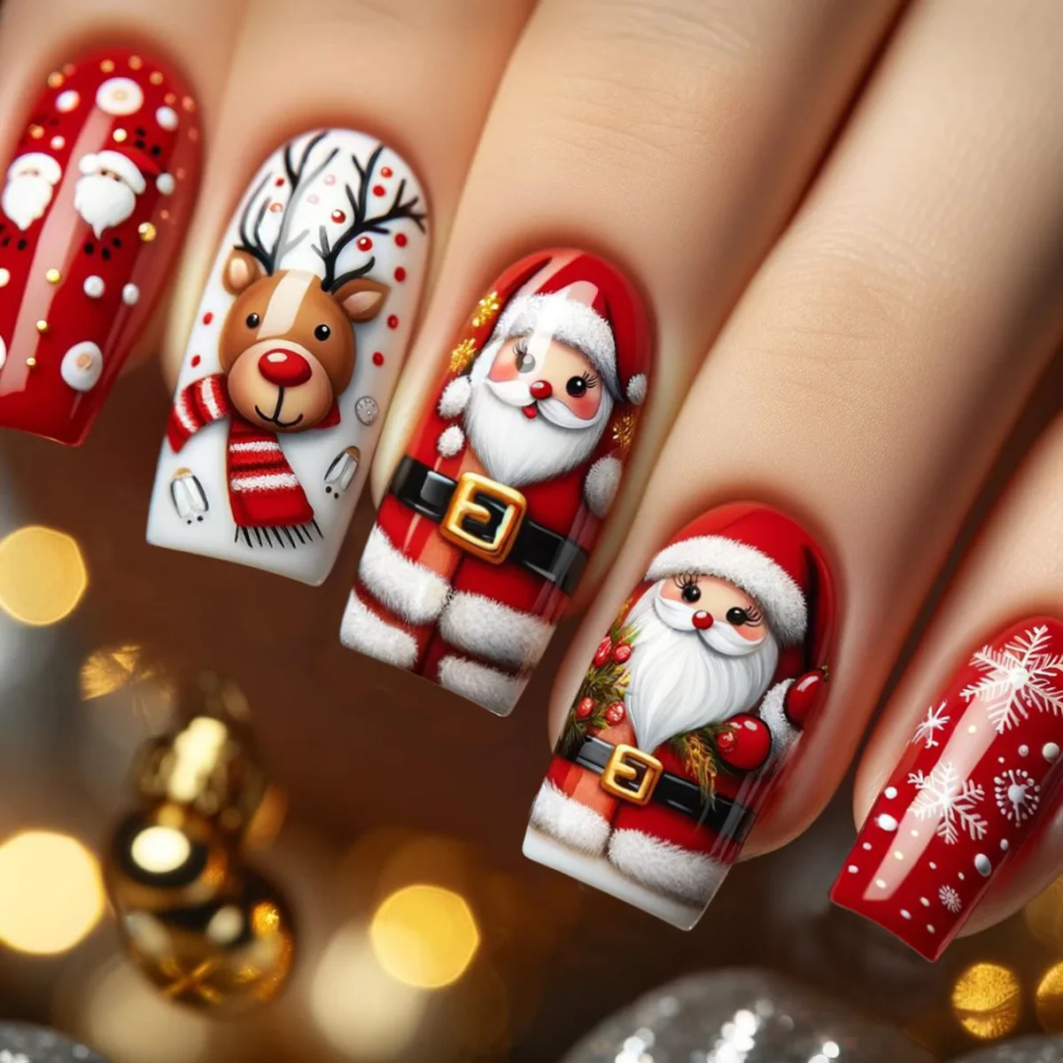 24Pcs Christmas series cute cartoon Santa Claus red fake nails long square press on nails
24Pcs Christmas series cute cartoon Santa Claus red fake nails long square press on nails