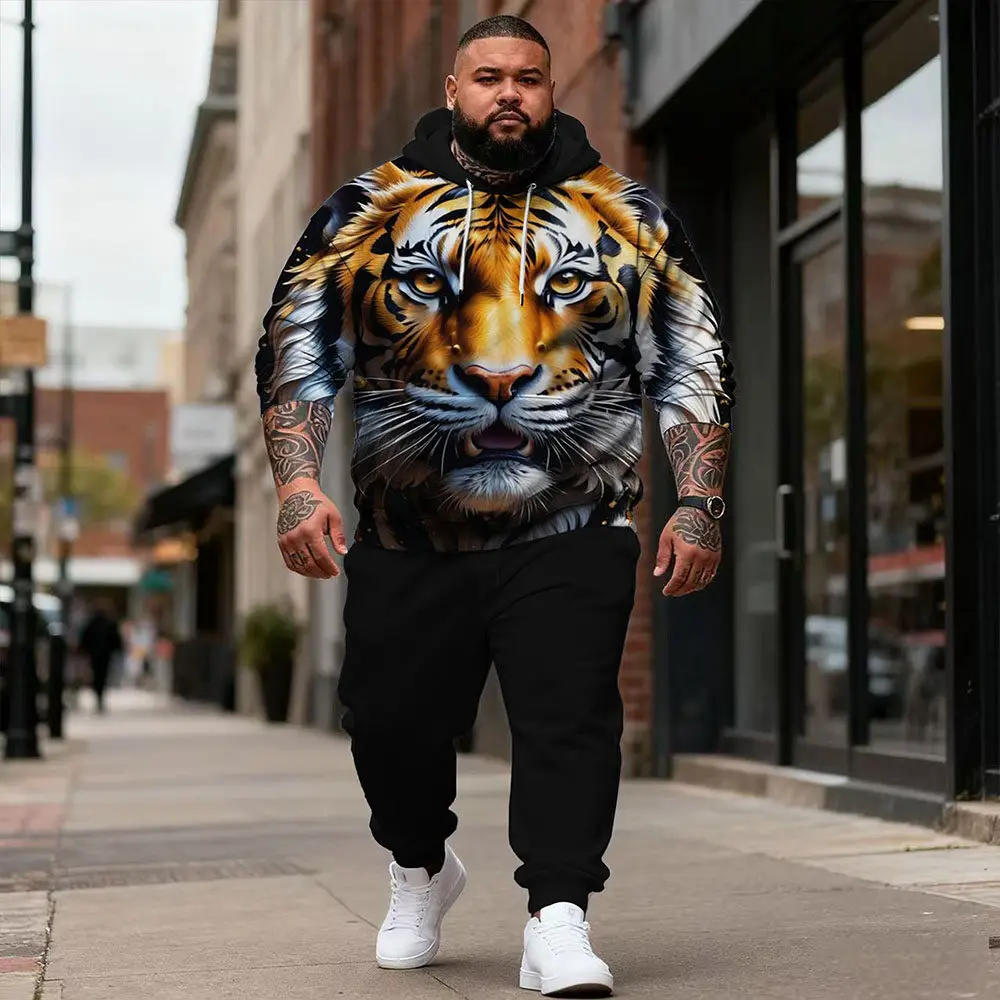 Мужская толстовка больших размеров S-9xl с тигровыми элементами — смелый, удобный наряд из двух предметов для больших и высоких парней
Мужская толстовка больших размеров S-9xl с тигровыми элементами — смелый, удобный наряд из двух предметов для больших и высоких парней