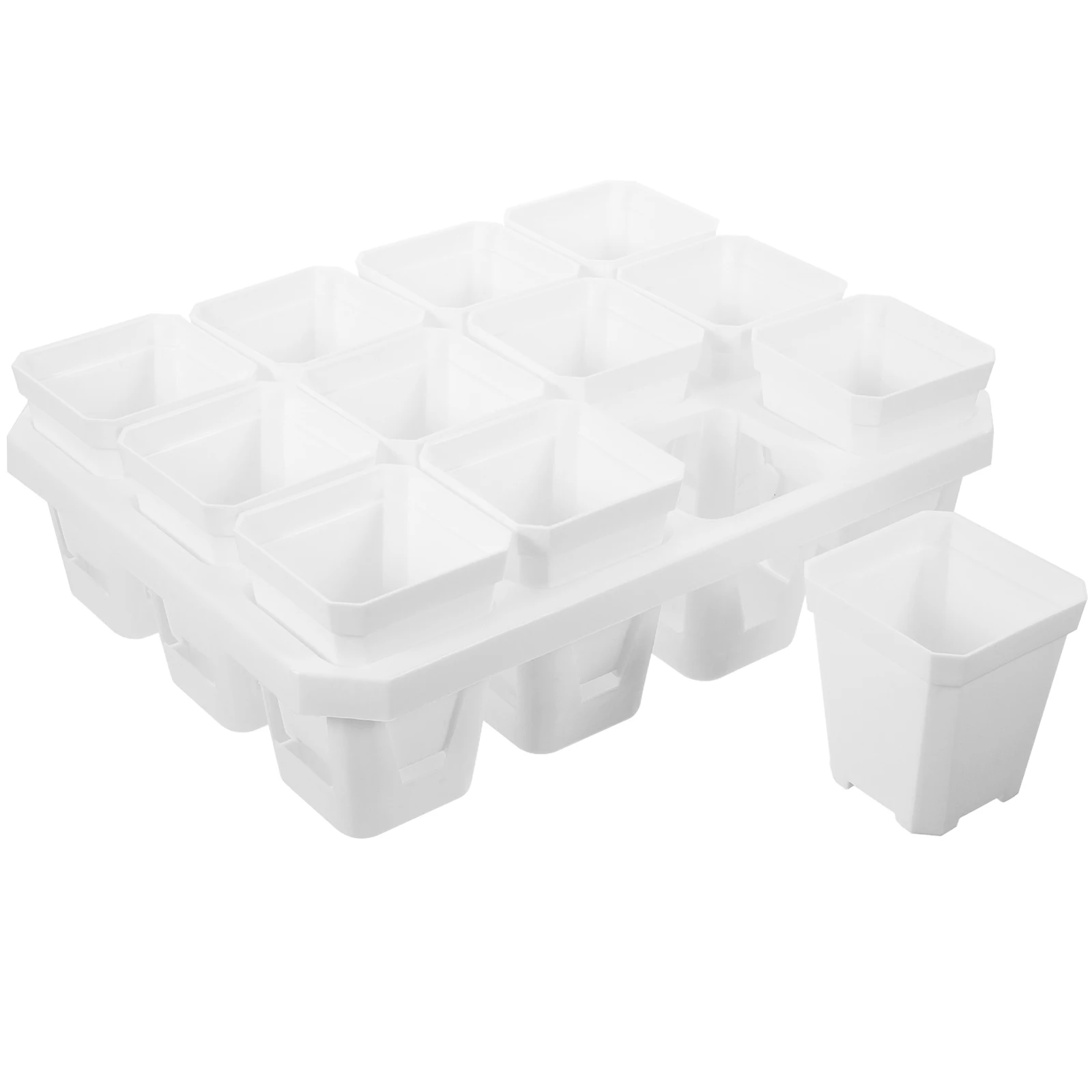 12 Square Nursery Pots White 7cm Thick Plastic Water Storage Reusable Garden Planters Seedling Tray Greenhouse Tomato
12 Square Nursery Pots White 7cm Thick Plastic Water Storage Reusable Garden Planters Seedling Tray Greenhouse Tomato