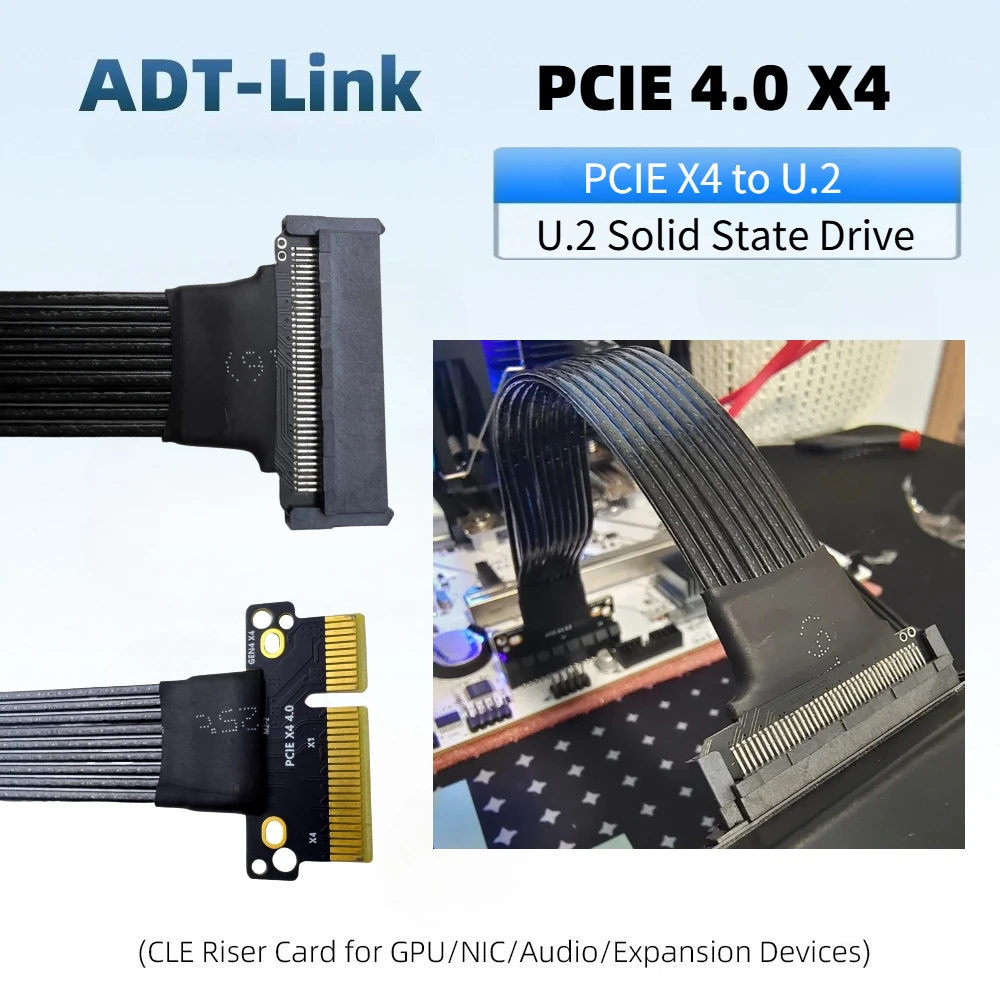 High Speed PCI Express X4 to U.2 SSD Adapter Cable PCIE 3.0 4.0 x4 Riser Flat Mount for U2 SSD Gen4 Solid State Drive Riser Card
High Speed PCI Express X4 to U.2 SSD Adapter Cable PCIE 3.0 4.0 x4 Riser Flat Mount for U2 SSD Gen4 Solid State Drive Riser Card