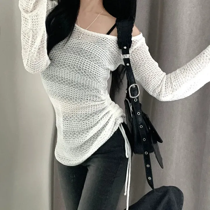 Chic White Hollow out Summer 2026 New Style Women's Loose Knitted Ice Silk Top Casual Polyester Fiber T-Shirt Outerwear
Chic White Hollow out Summer 2026 New Style Women's Loose Knitted Ice Silk Top Casual Polyester Fiber T-Shirt Outerwear