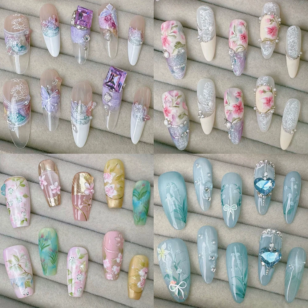 Classical Luxury Court Handmade Press On Nails Art Hand-Painted Flowers Diamond Pearl Long Coffin Almond Full Cover Nail Tips
Classical Luxury Court Handmade Press On Nails Art Hand-Painted Flowers Diamond Pearl Long Coffin Almond Full Cover Nail Tips