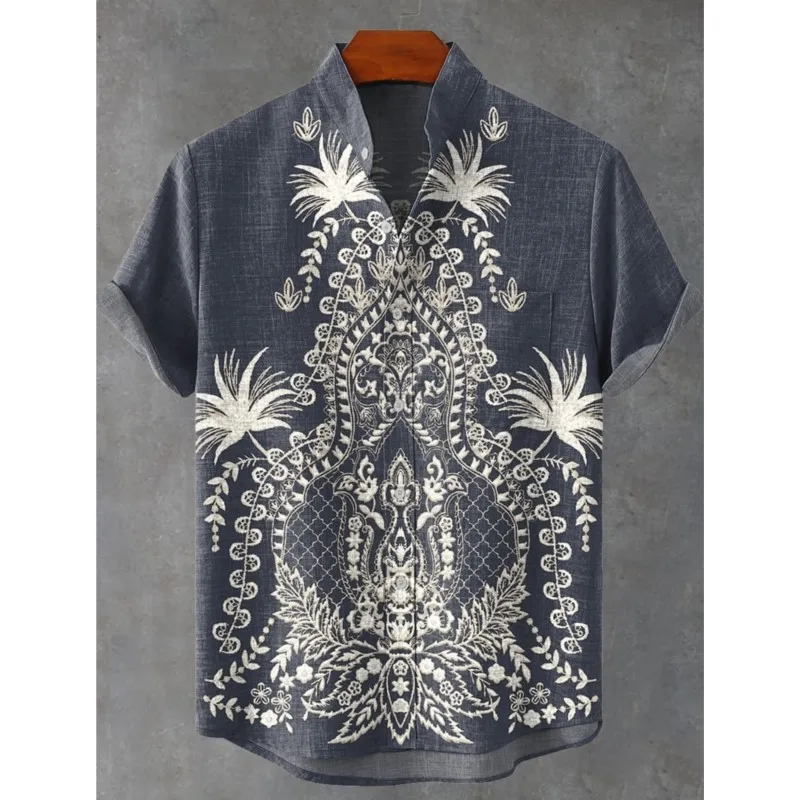 2025 Men's New Hot Selling Beautiful Art Pattern Printed Summer Comfortable Linen Short Sleeved Shirt Men's Casual Button Top
2025 Men's New Hot Selling Beautiful Art Pattern Printed Summer Comfortable Linen Short Sleeved Shirt Men's Casual Button Top