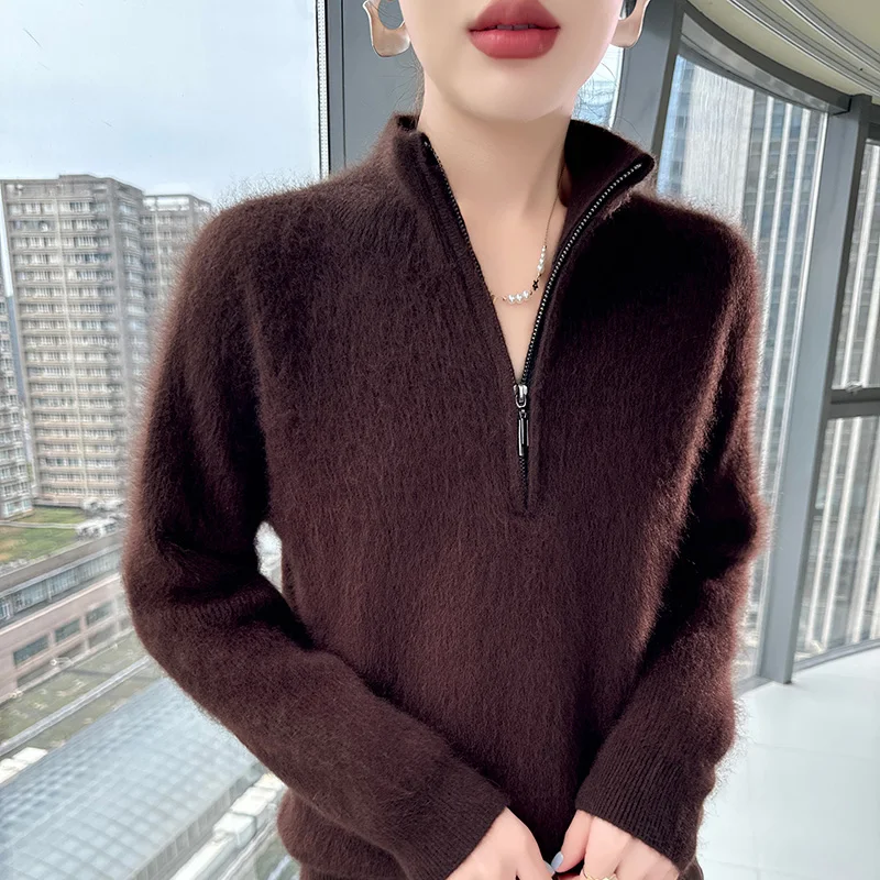 Autumn And Winter Lapel Mink Wool Sweater Long Sleeve Pullover Women's Loose Wool Turtleneck Knit Bottoming
Autumn And Winter Lapel Mink Wool Sweater Long Sleeve Pullover Women's Loose Wool Turtleneck Knit Bottoming