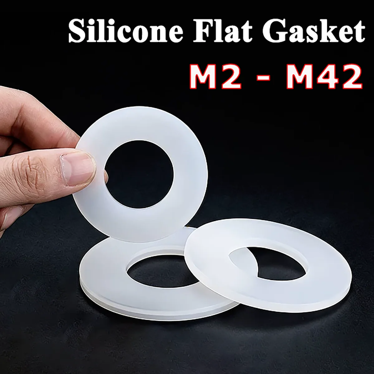 M2 to M42 Thick 1-3mm White VMQ Silicone Screw Gasket Rubber Round Flat Washer Vibration Damping Waterproof Sealing Gasket Ring
M2 to M42 Thick 1-3mm White VMQ Silicone Screw Gasket Rubber Round Flat Washer Vibration Damping Waterproof Sealing Gasket Ring