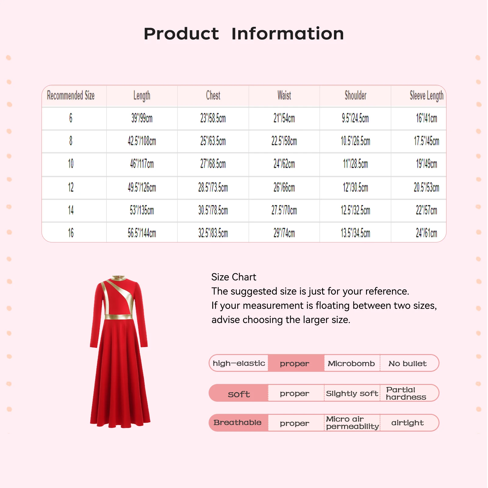 Kids Girls Lyrical Ballet Dance Costume Long Sleeve Praise Dance Liturgical Tunic Dress Church Worship Choir Performance Clothes
Kids Girls Lyrical Ballet Dance Costume Long Sleeve Praise Dance Liturgical Tunic Dress Church Worship Choir Performance Clothes