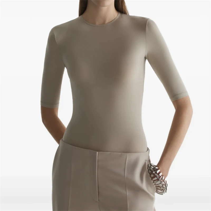 2026 High-Quality Summer New round Neck Elastic Slim Fit Short Sleeve T-Shirt Women's Fashion High Street Cool Feeling Tight Clo
2026 High-Quality Summer New round Neck Elastic Slim Fit Short Sleeve T-Shirt Women's Fashion High Street Cool Feeling Tight Clo