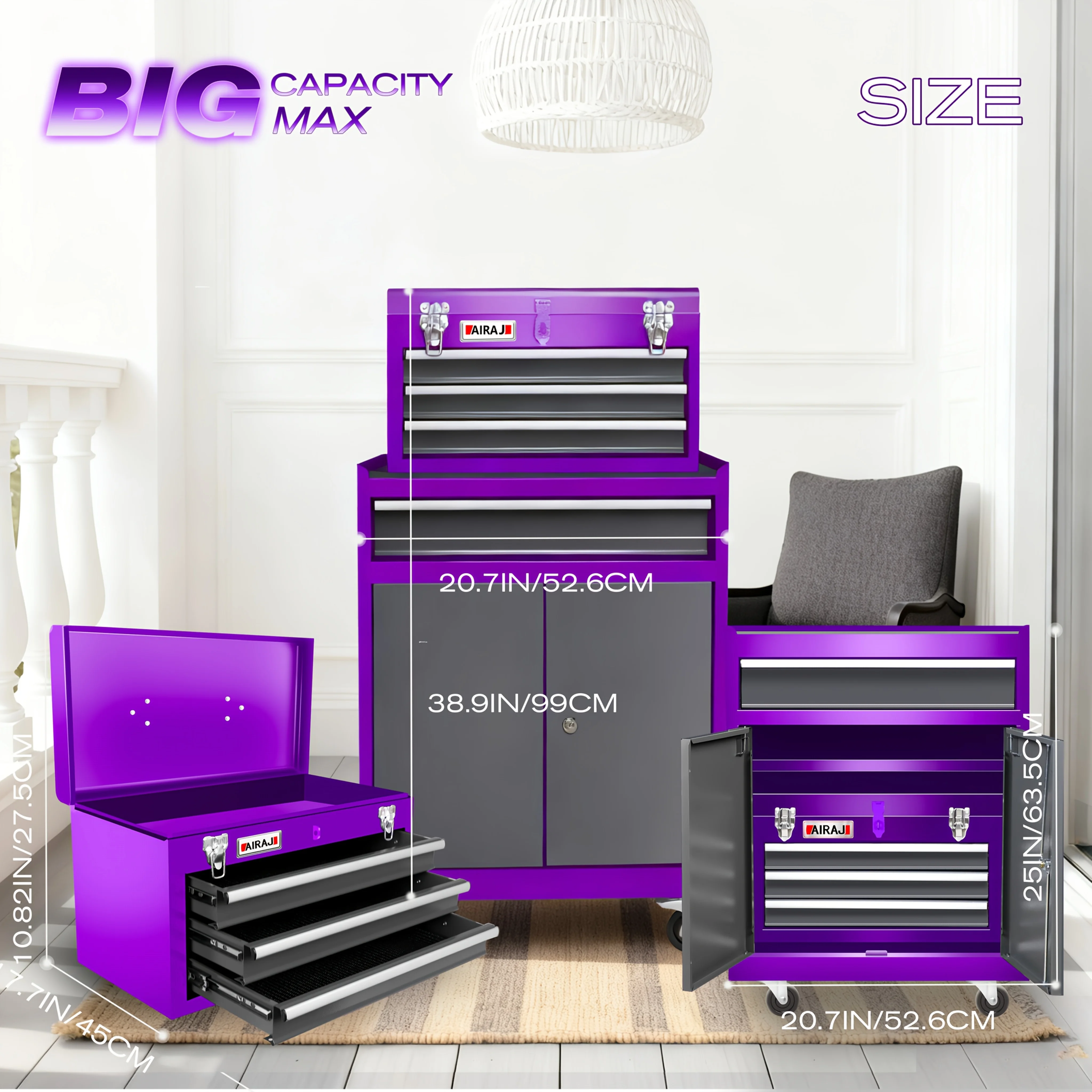 37 LBS Heavy-duty Tool Cabinet, Multi Color Selection Tool Chest, 4-drawer And Double Door Tool Cabinet 2-in-1, with Safety Lock System, Suitable for Home Garage And Workshop Tool Storage
37 LBS Heavy-duty Tool Cabinet, Multi Color Selection Tool Chest, 4-drawer And Double Door Tool Cabinet 2-in-1, with Safety Lock System, Suitable for Home Garage And Workshop Tool Storage