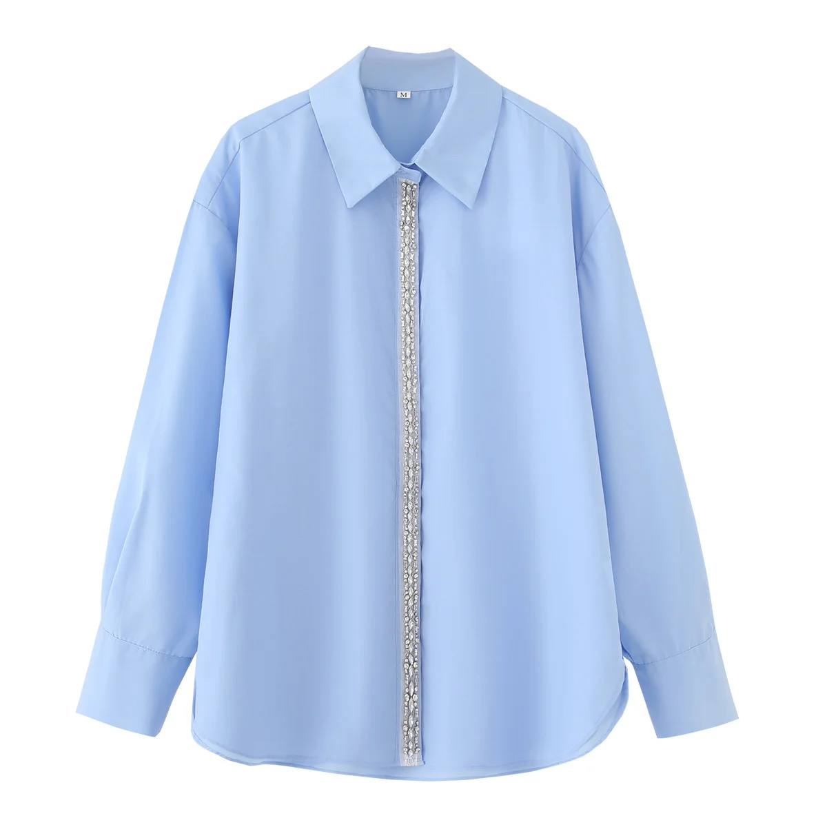 PB&ZA2025 Summer New Women's Poplin Long sleeved Collar with Diamond Inlaid Double layered Forefront Long Shirt
PB&ZA2025 Summer New Women's Poplin Long sleeved Collar with Diamond Inlaid Double layered Forefront Long Shirt