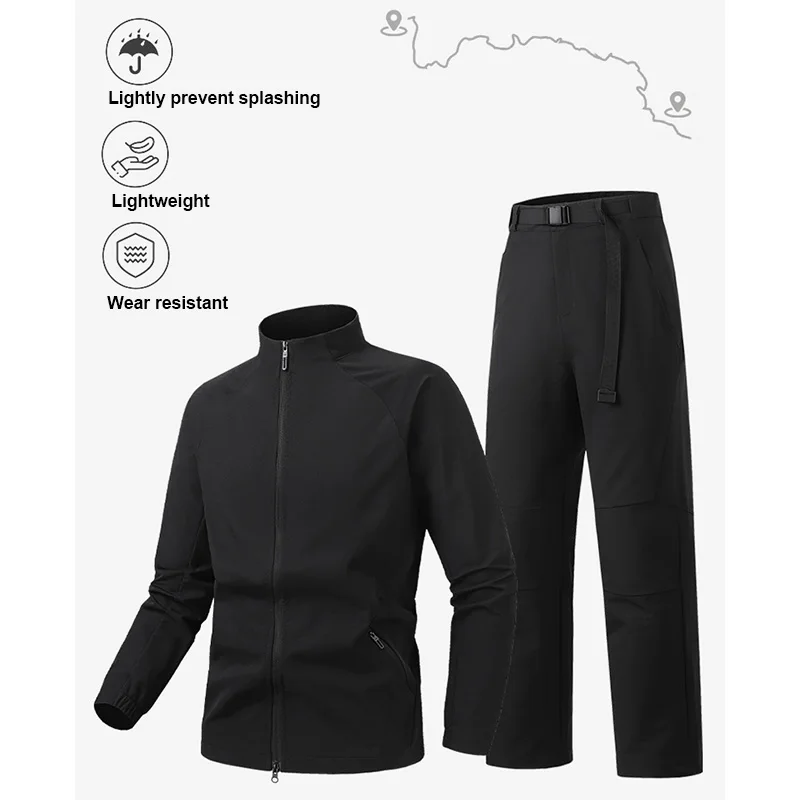 Новый уличный повседневный костюм, мужские быстросохнущие брюки для альпинизма и бега, ветрозащитный водонепроницаемый комплект из двух предметов
Новый уличный повседневный костюм, мужские быстросохнущие брюки для альпинизма и бега, ветрозащитный водонепроницаемый комплект из двух предметов