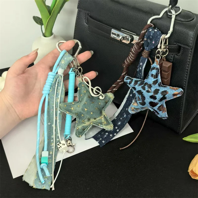 New Leather Star Bag Pendant Premium Star Puppy Braid Rope Pendant Creative Denim-style Leopard Print Versatile Keychain Pendant 
New Leather Star Bag Pendant Premium Star Puppy Braid Rope Pendant Creative Denim-style Leopard Print Versatile Keychain Pendant