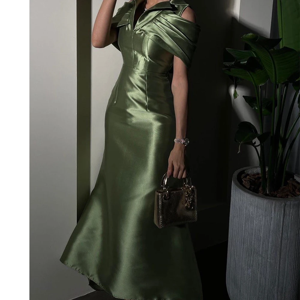 Customized Classic Straight Ankle Length V-Neck Off the Shoulder Satin Evening Dress Modern Photo Color Custom Size vestidos de
Customized Classic Straight Ankle Length V-Neck Off the Shoulder Satin Evening Dress Modern Photo Color Custom Size vestidos de