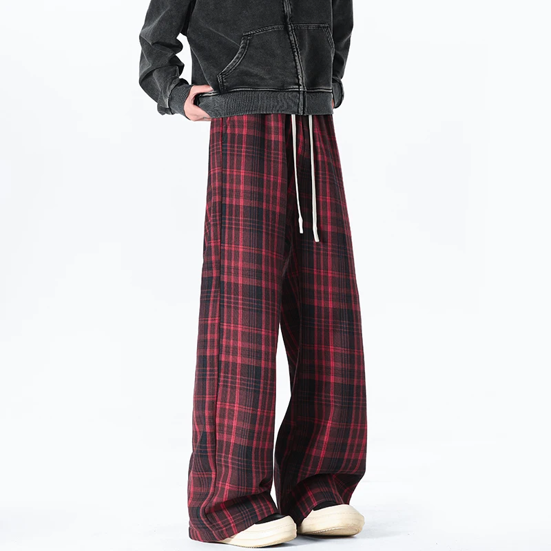 Contrasting Plaid Casual Pants New Men's High Street Hip Hop Pants Elastic Waist Straight Leg Plus Size Loose Trousers
Contrasting Plaid Casual Pants New Men's High Street Hip Hop Pants Elastic Waist Straight Leg Plus Size Loose Trousers