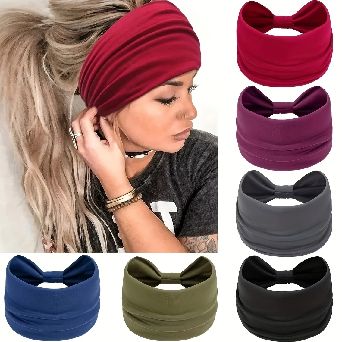 6pcs Womens Solid Color Yoga Headband - Super Stretchy & Quick-Dry, Stylish Hairbands for Fitness, Running, Outdoor Sports - Non
6pcs Womens Solid Color Yoga Headband - Super Stretchy & Quick-Dry, Stylish Hairbands for Fitness, Running, Outdoor Sports - Non