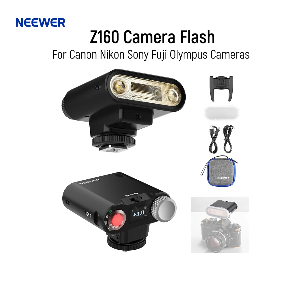 Вспышка камеры NEEWER Z160, 22 Вт GN14 6000± 200 К CCT Speedlite, аккумулятор 7,2 В/1100 мАч для камер Canon Nikon Sony Fuji Olympus
Вспышка камеры NEEWER Z160, 22 Вт GN14 6000± 200 К CCT Speedlite, аккумулятор 7,2 В/1100 мАч для камер Canon Nikon Sony Fuji Olympus