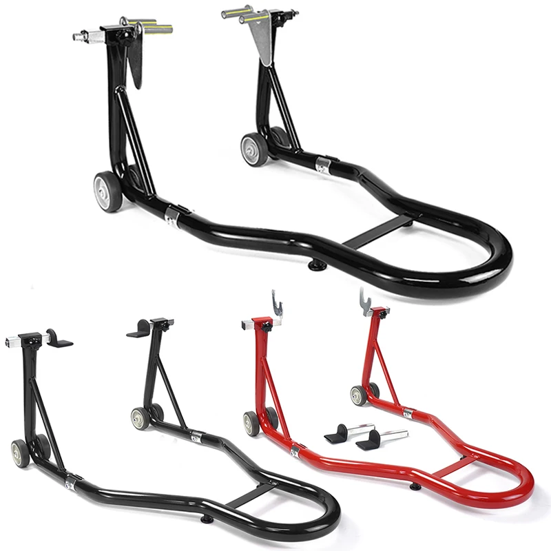 Heavy Duty Motorcycle Black/Red Stand Lift 900Lbs Capacity Front & Rear Combo Stands Set Support Frame Tire Repairing Tool
Heavy Duty Motorcycle Black/Red Stand Lift 900Lbs Capacity Front & Rear Combo Stands Set Support Frame Tire Repairing Tool