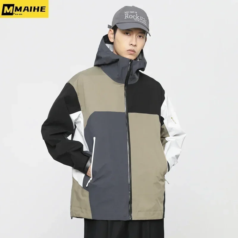 Куртка Techwear мужская с капюшоном, Лоскутная ветровка на молнии, повседневная верхняя одежда, тонкая, осень
Куртка Techwear мужская с капюшоном, Лоскутная ветровка на молнии, повседневная верхняя одежда, тонкая, осень