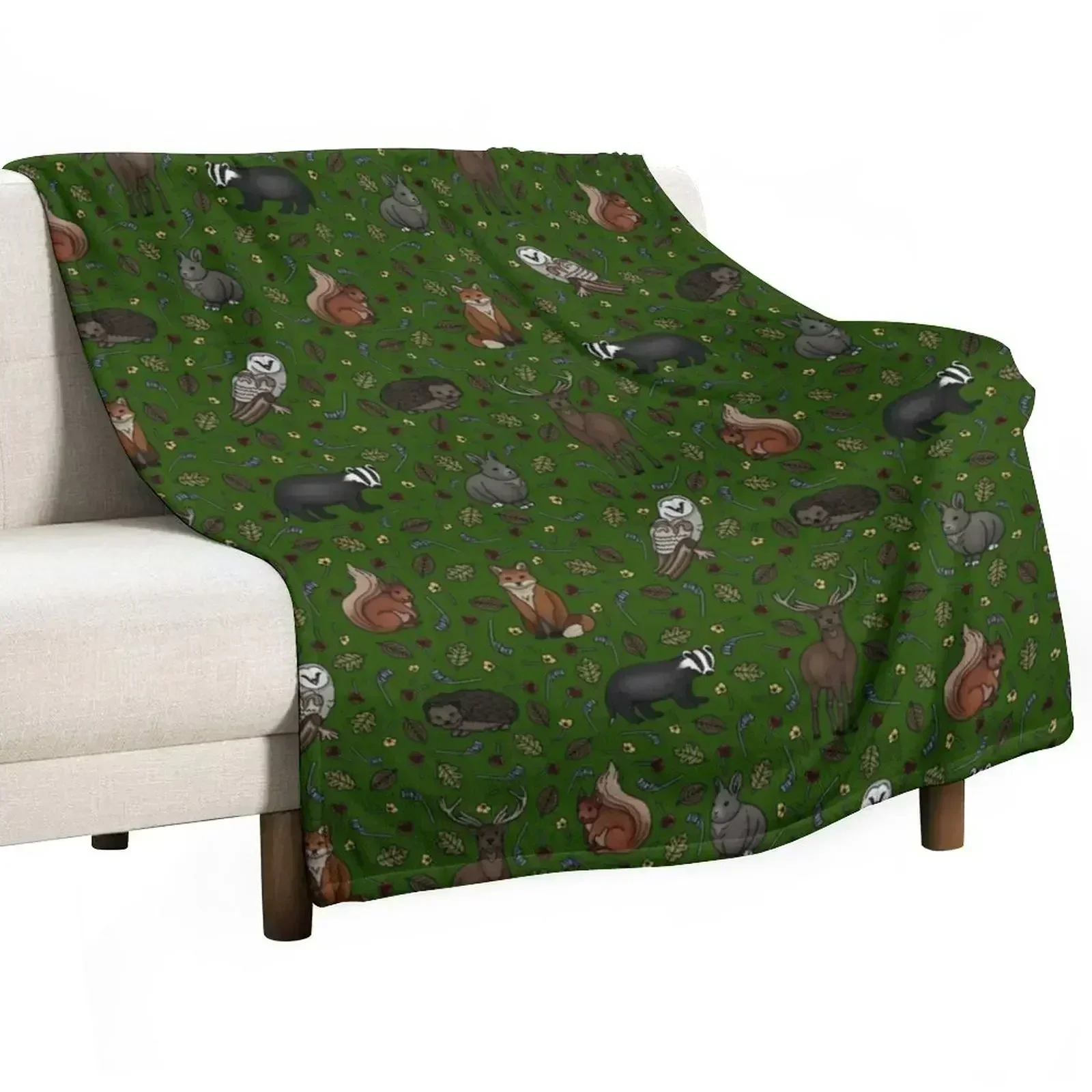 British Woodland Animals, Forest Green Throw Blanket manga warm for winter Blankets
British Woodland Animals, Forest Green Throw Blanket manga warm for winter Blankets